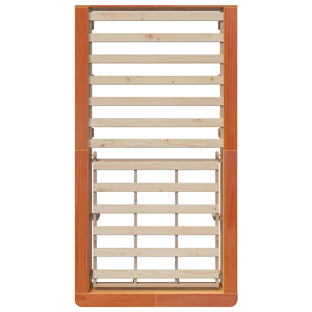 vidaXL Σκελετός Κρεβατιού Κερωτό καφέ 75 x 190 cm Στερεά ξυλεία πεύκου