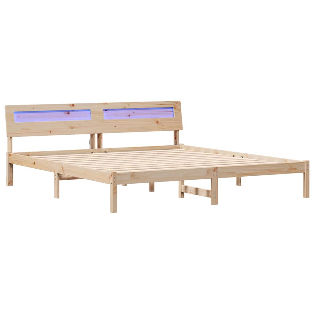 vidaXL Σκελετός Κρεβατιού Καφέ 180 x 200 cm Στερεά ξυλεία πεύκου