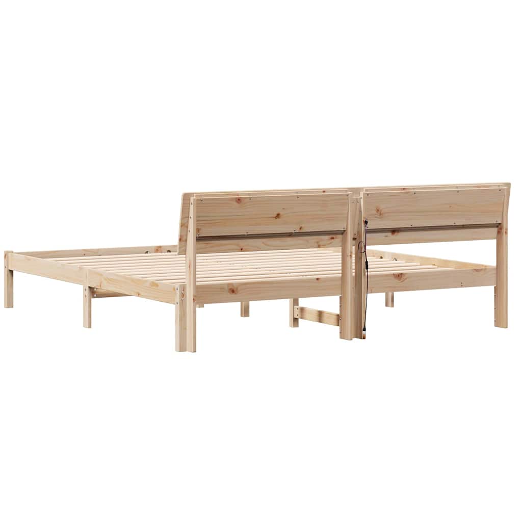 vidaXL Σκελετός Κρεβατιού Καφέ 180 x 200 cm Στερεά ξυλεία πεύκου