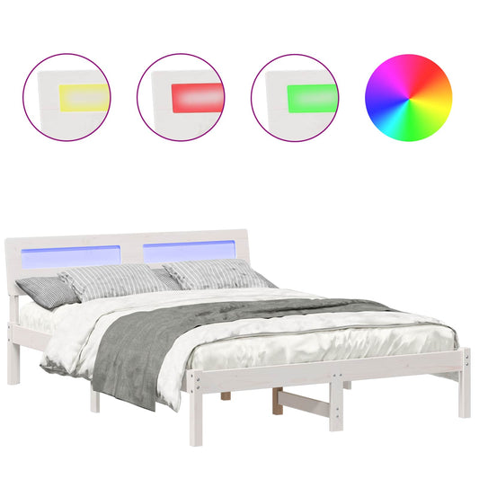 vidaXL Σκελετός Κρεβατιού Λευκό 120 x 200 cm Στερεά ξυλεία πεύκου