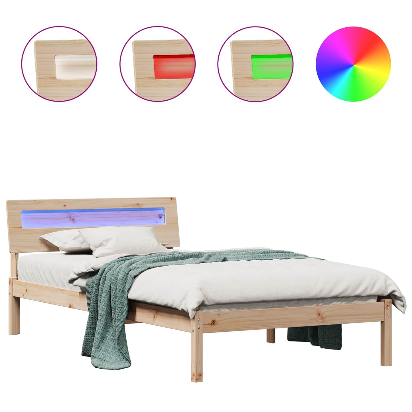 vidaXL Σκελετός Κρεβατιού Καφέ 75 x 190 cm Στερεά ξυλεία πεύκου