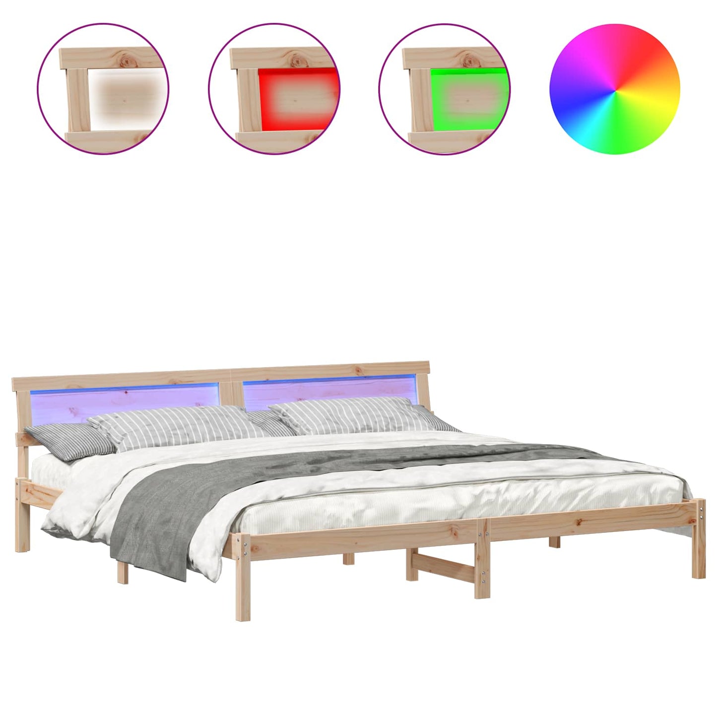 vidaXL Σκελετός Κρεβατιού Καφέ 180 x 200 cm Στερεά ξυλεία πεύκου