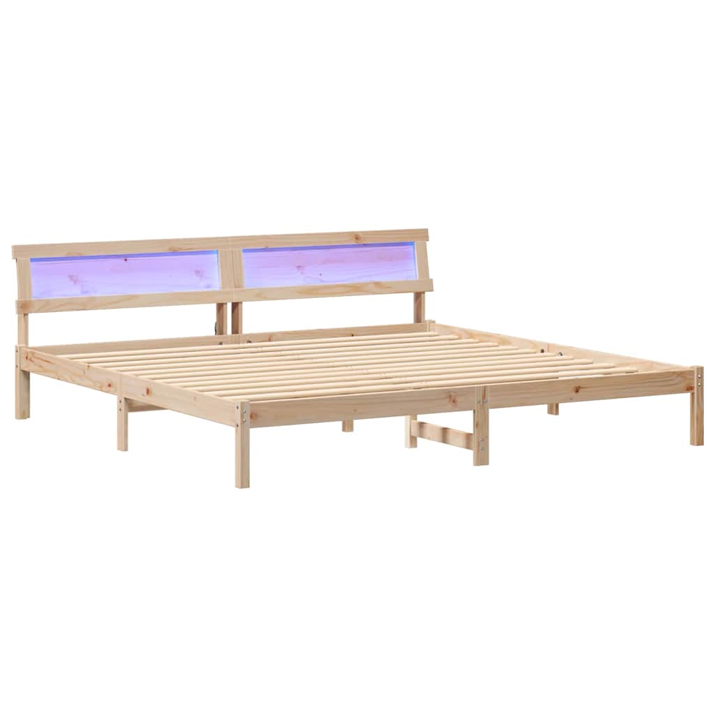 vidaXL Σκελετός Κρεβατιού Καφέ 180 x 200 cm Στερεά ξυλεία πεύκου