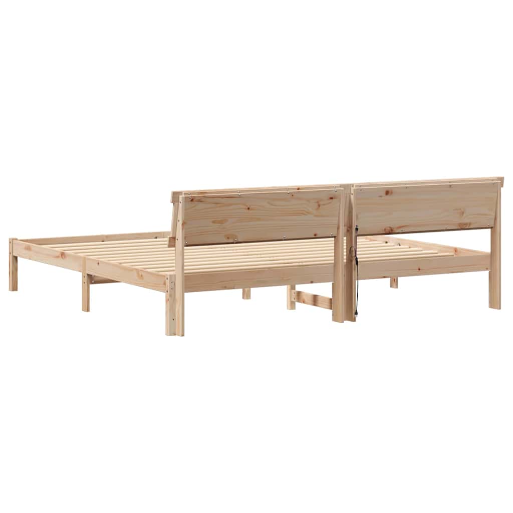 vidaXL Σκελετός Κρεβατιού Καφέ 180 x 200 cm Στερεά ξυλεία πεύκου