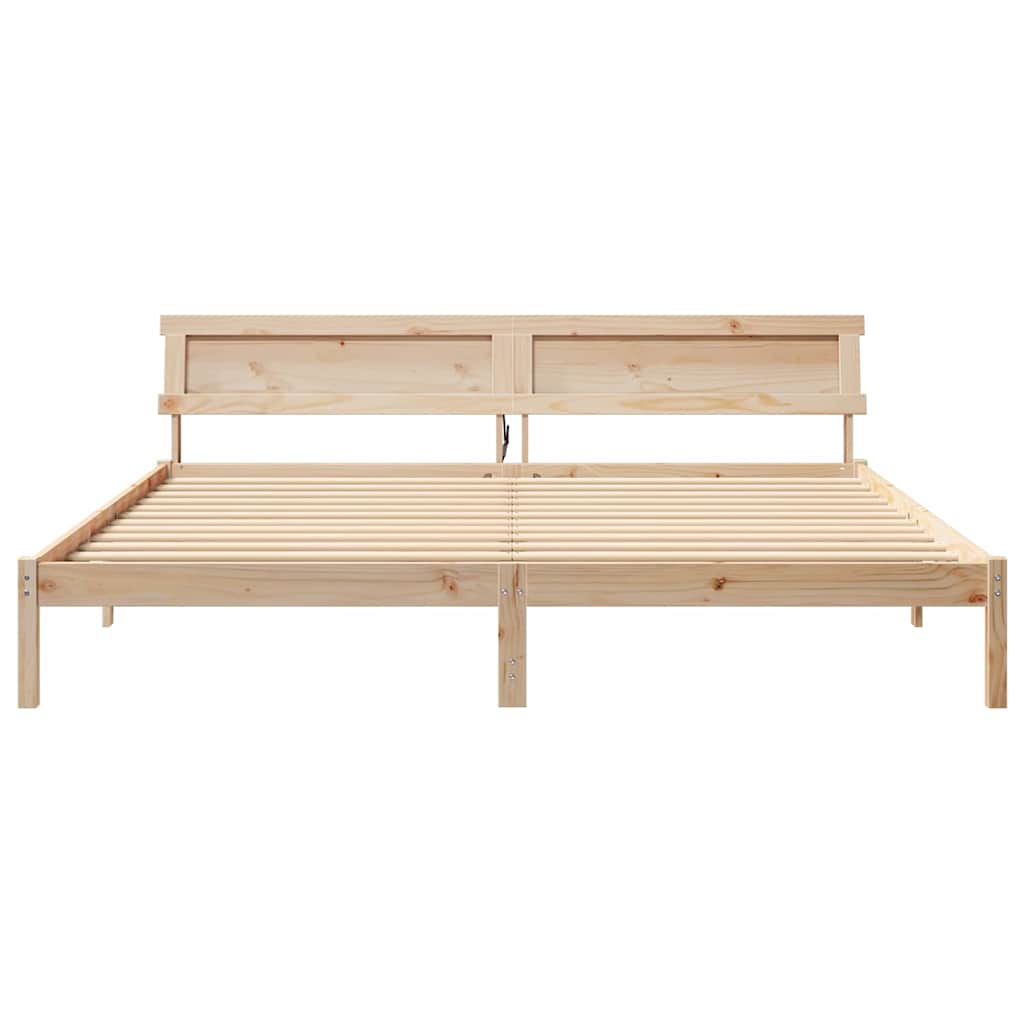 vidaXL Σκελετός Κρεβατιού Καφέ 180 x 200 cm Στερεά ξυλεία πεύκου
