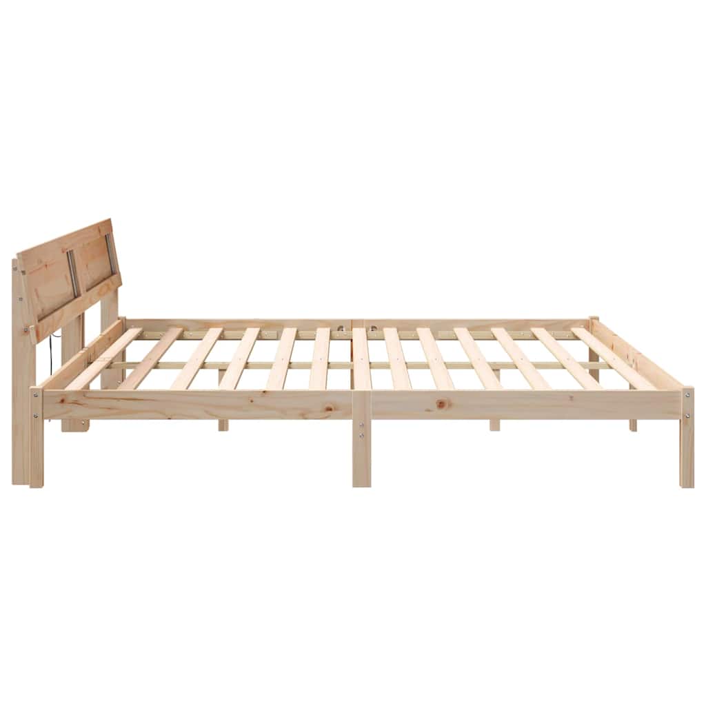 vidaXL Σκελετός Κρεβατιού Καφέ 180 x 200 cm Στερεά ξυλεία πεύκου