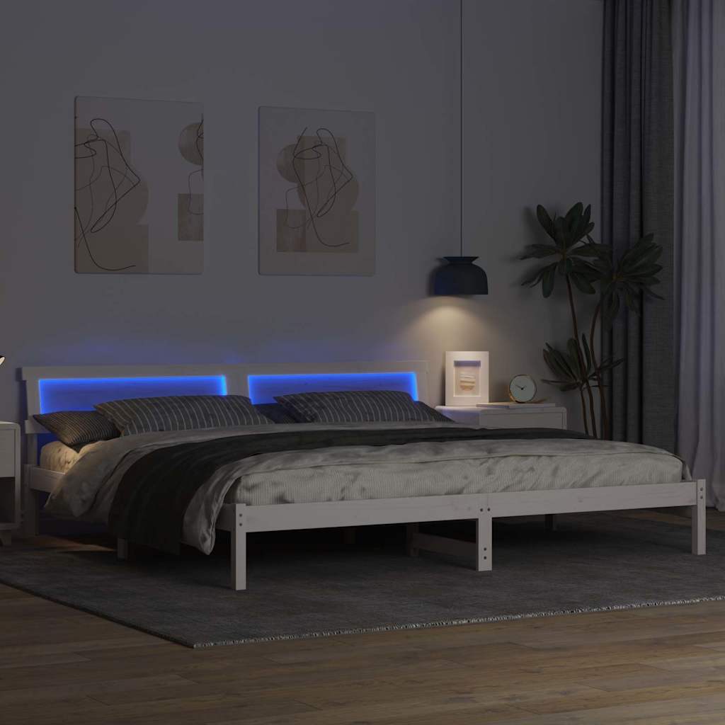 vidaXL Σκελετός Κρεβατιού Λευκό 180 x 200 cm Στερεά ξυλεία πεύκου