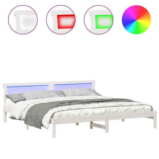 vidaXL Σκελετός Κρεβατιού Λευκό 180 x 200 cm Στερεά ξυλεία πεύκου