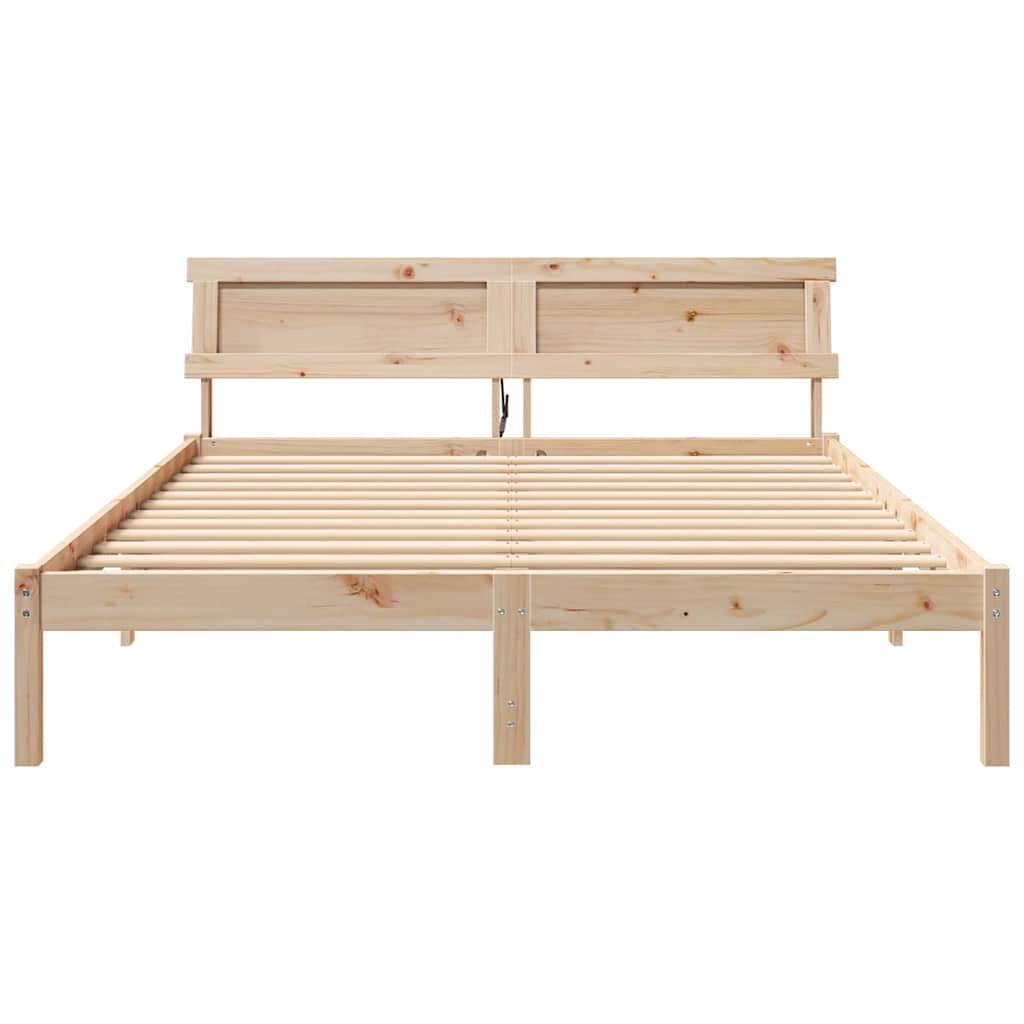 vidaXL Σκελετός Κρεβατιού Καφέ 160 x 200 cm Στερεά ξυλεία πεύκου