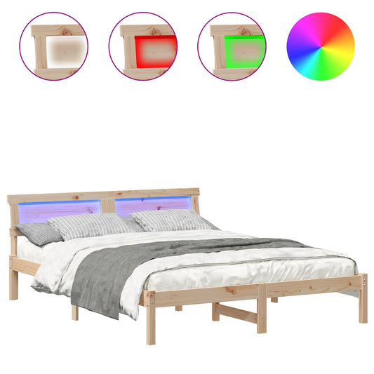 vidaXL Σκελετός Κρεβατιού Καφέ 150 x 200 cm Στερεά ξυλεία πεύκου