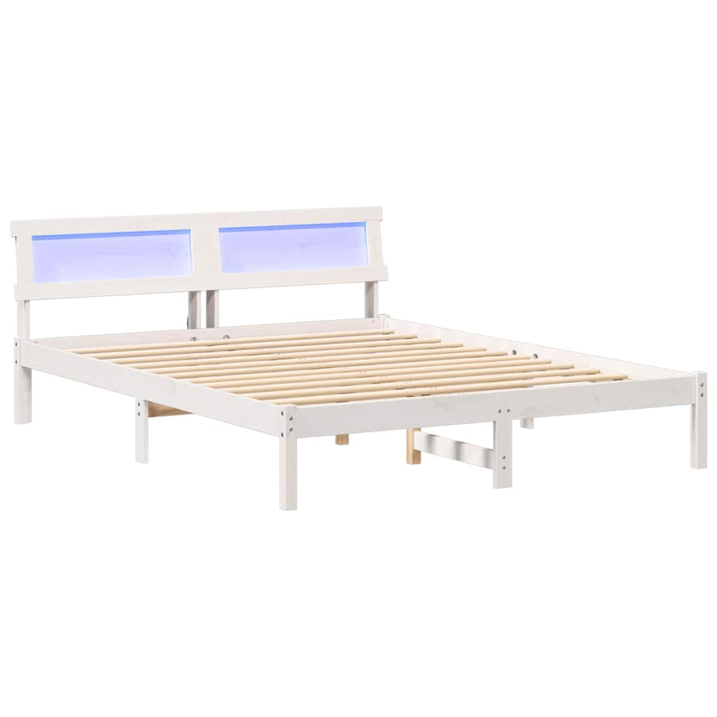 vidaXL Σκελετός Κρεβατιού Λευκό 150 x 200 cm Στερεά ξυλεία πεύκου