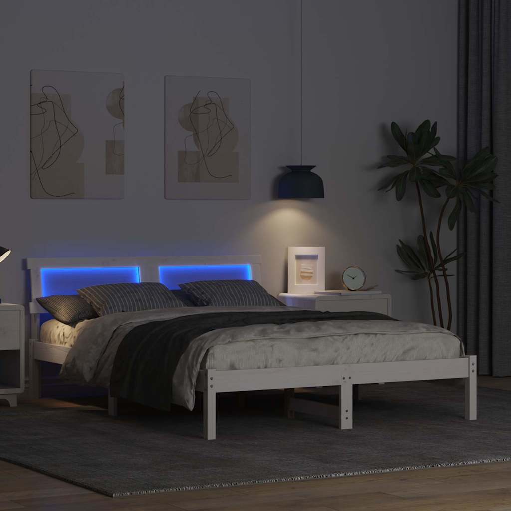 vidaXL Σκελετός Κρεβατιού Λευκό 120 x 190 cm Στερεά ξυλεία πεύκου