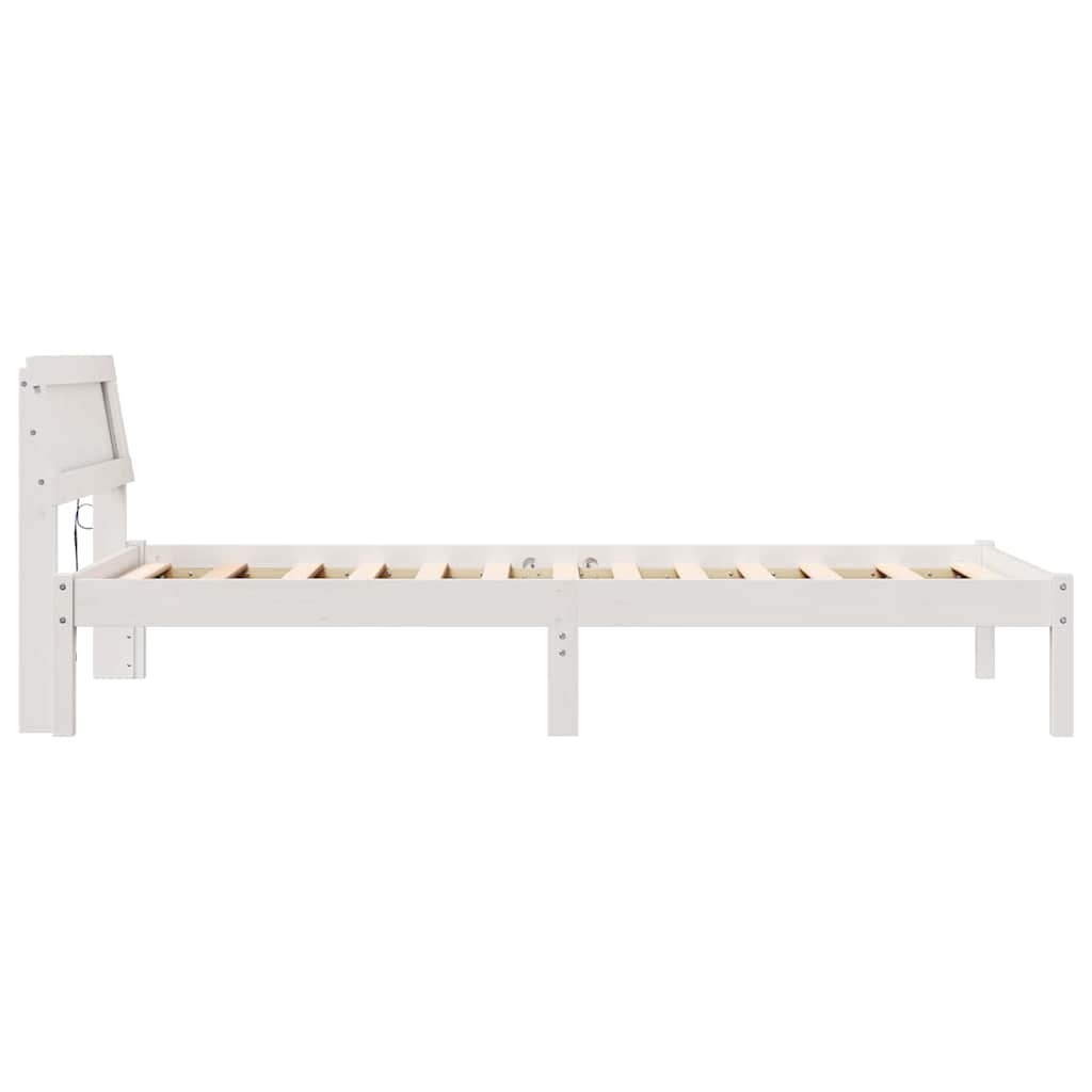 vidaXL Σκελετός Κρεβατιού Λευκό 90 x 200 cm Στερεά ξυλεία πεύκου
