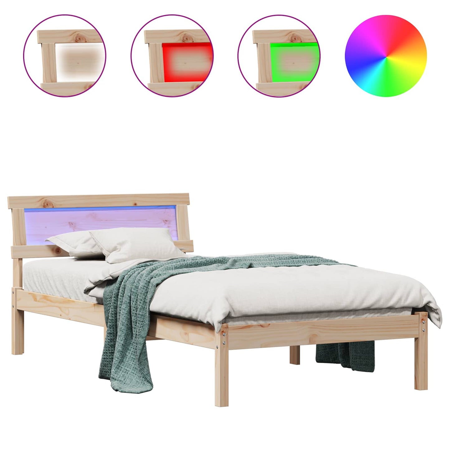 vidaXL Σκελετός Κρεβατιού Καφέ 75 x 190 cm Στερεά ξυλεία πεύκου