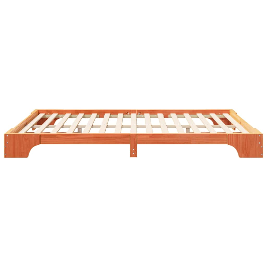 vidaXL Σκελετός Κρεβατιού Καφέ 160 x 220 cm Στερεά ξυλεία πεύκου