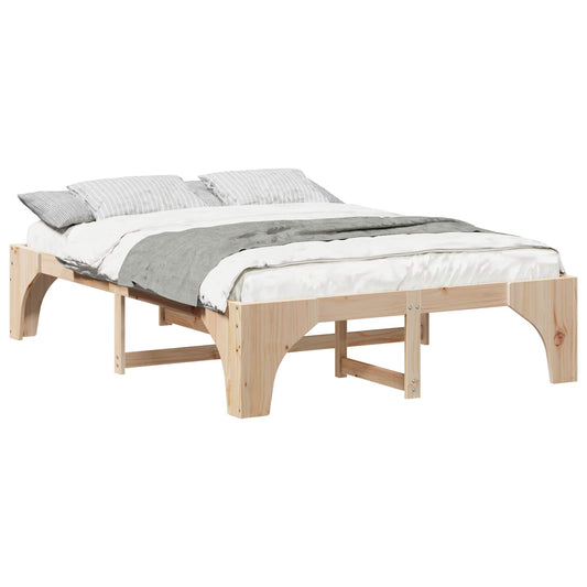 vidaXL Σκελετός Κρεβατιού Καφέ 160 x 200 cm Στερεά ξυλεία πεύκου