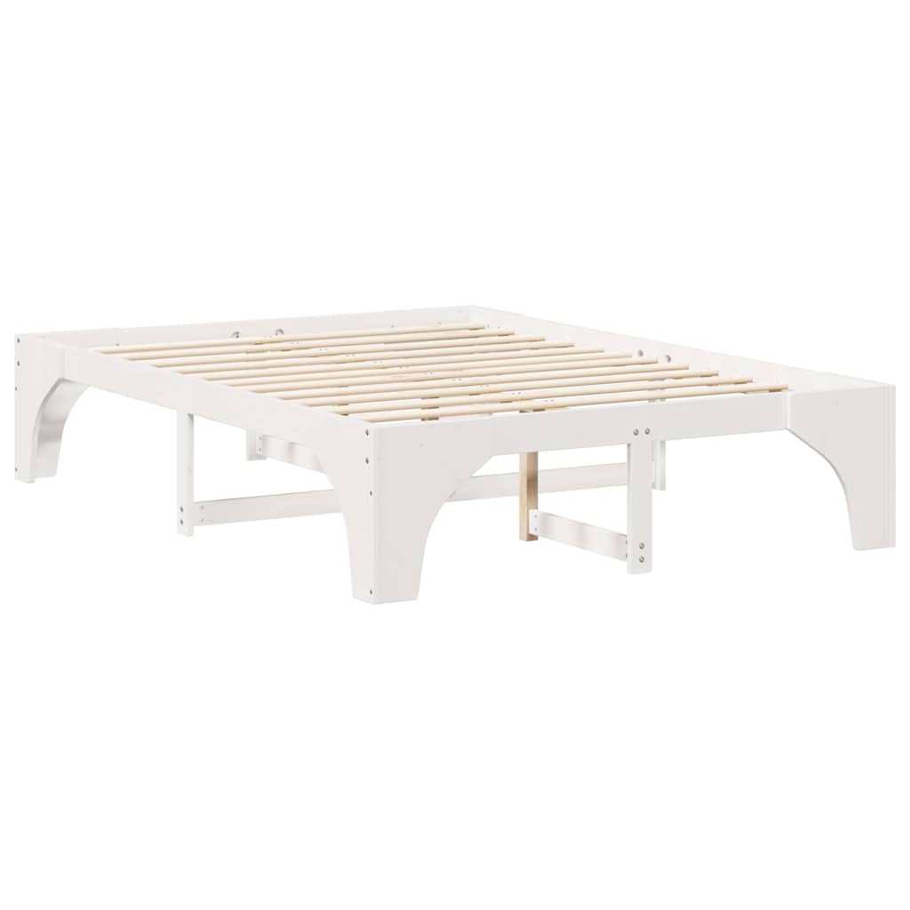 vidaXL Σκελετός Κρεβατιού Λευκό 150 x 200 cm Στερεά ξυλεία πεύκου