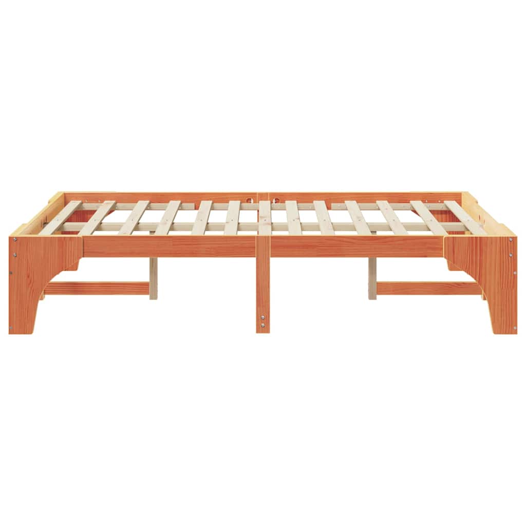 vidaXL Σκελετός Κρεβατιού Καφέ 140 x 190 cm Στερεά ξυλεία πεύκου