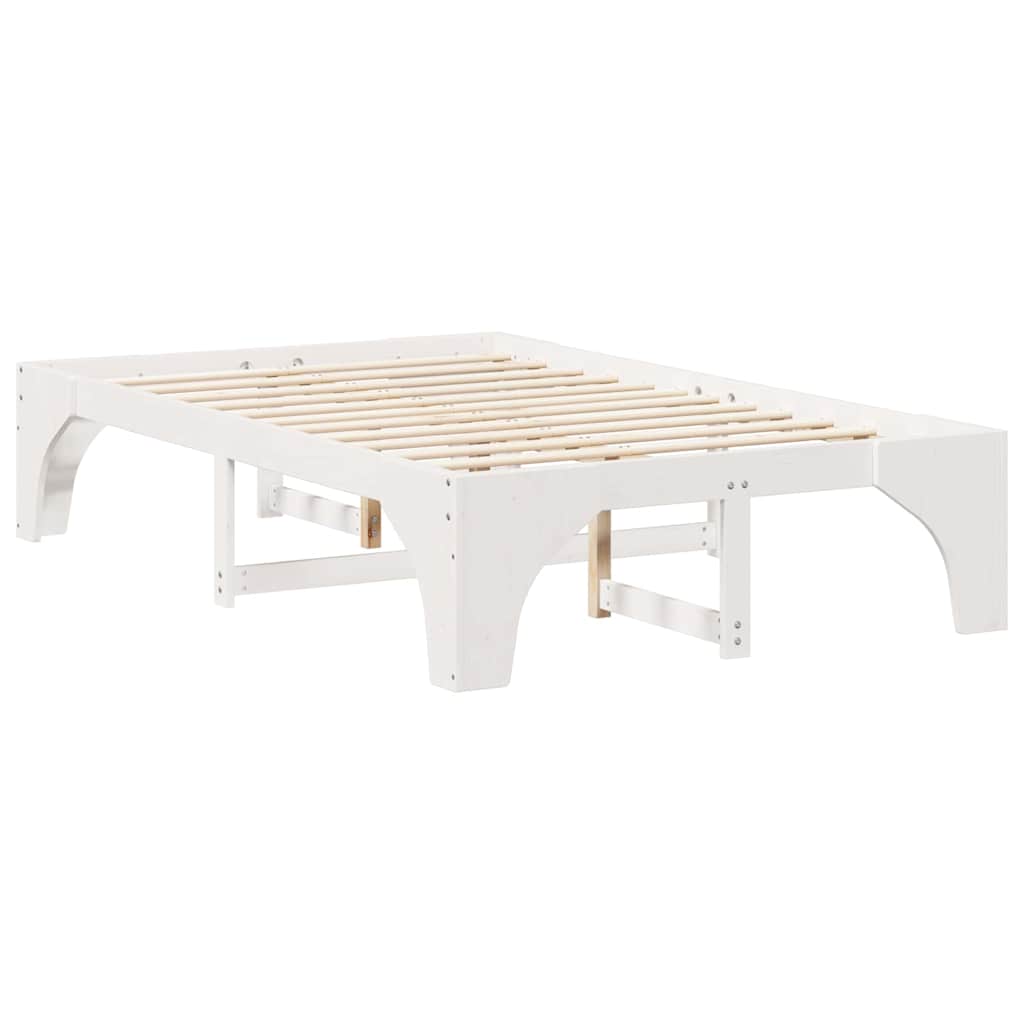 vidaXL Σκελετός Κρεβατιού Λευκό 135 x 190 cm Στερεά ξυλεία πεύκου