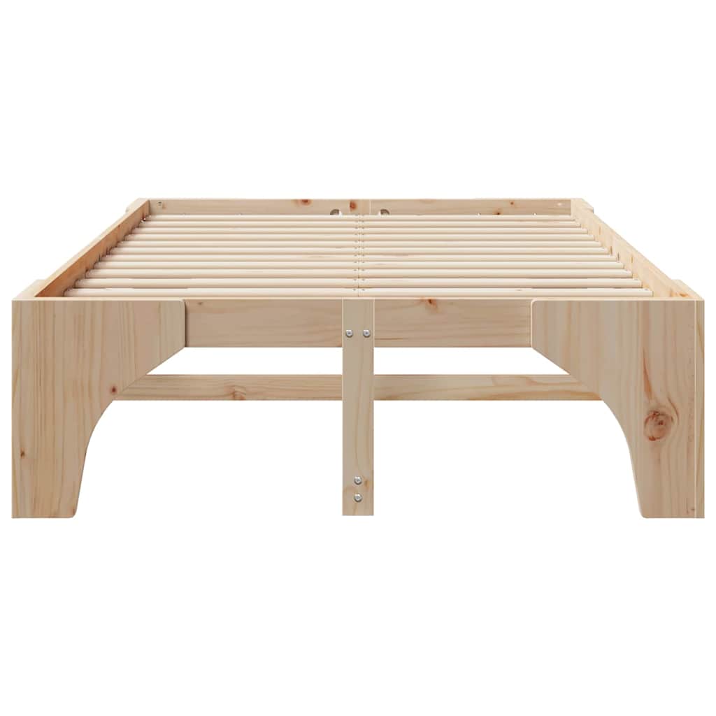 vidaXL Σκελετός Κρεβατιού Καφέ 120 x 190 cm Στερεά ξυλεία πεύκου