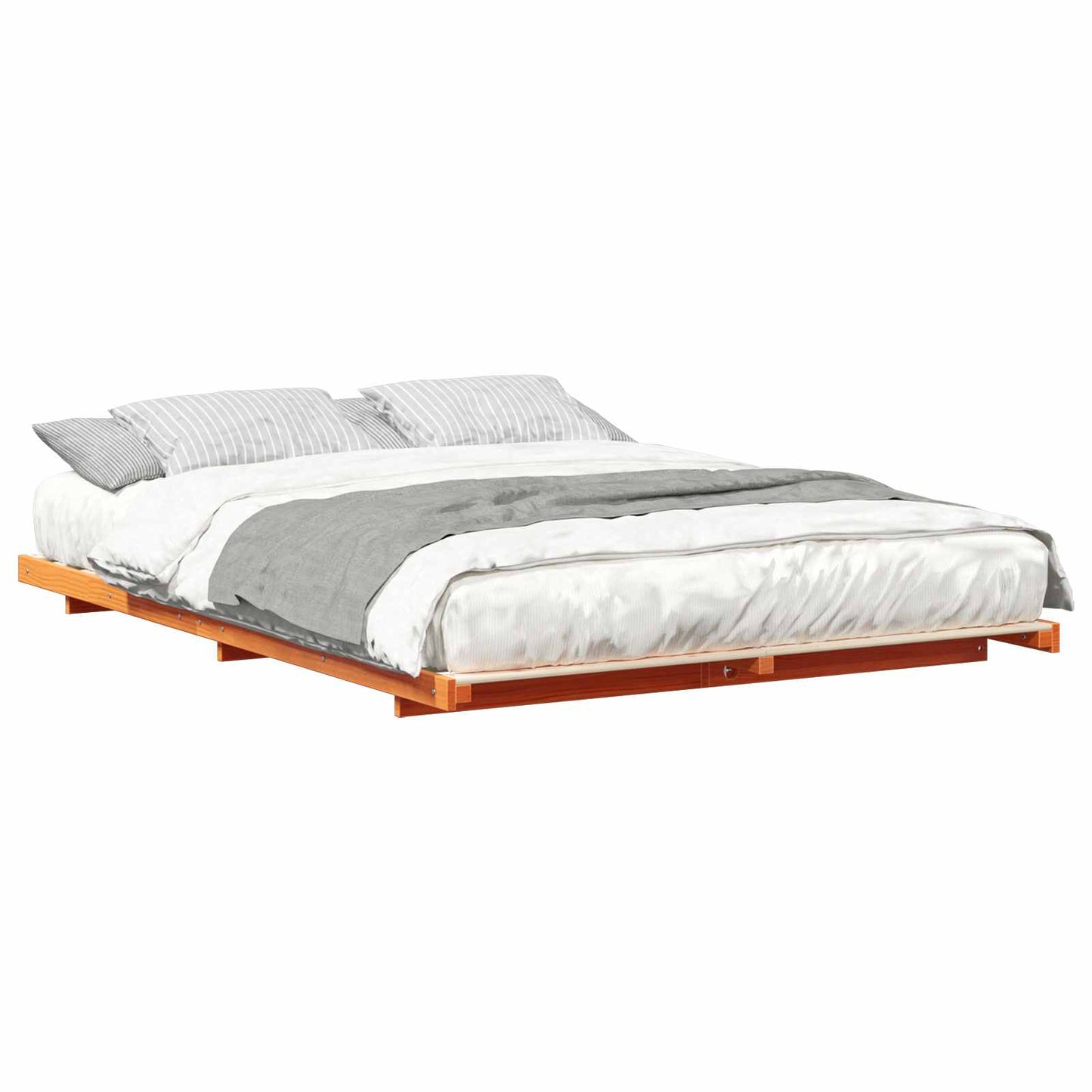 vidaXL Σκελετός Κρεβατιού Κερωτό καφέ 150 x 200 cm