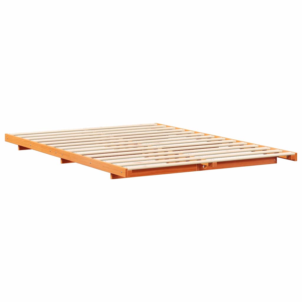vidaXL Σκελετός Κρεβατιού Κερωτό καφέ 150 x 200 cm