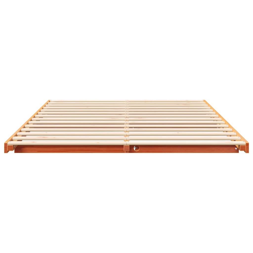 vidaXL Σκελετός Κρεβατιού Κερωτό καφέ 150 x 200 cm