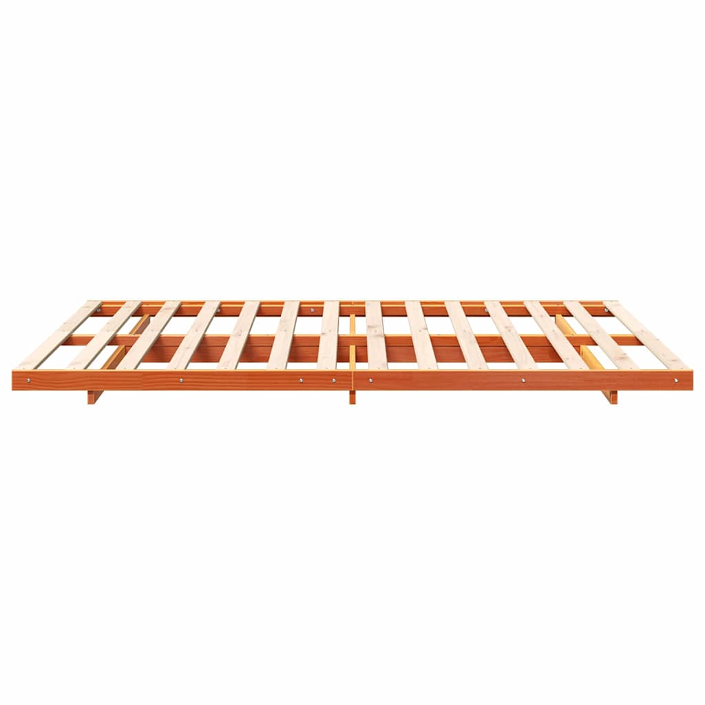vidaXL Σκελετός Κρεβατιού Κερωτό καφέ 150 x 200 cm