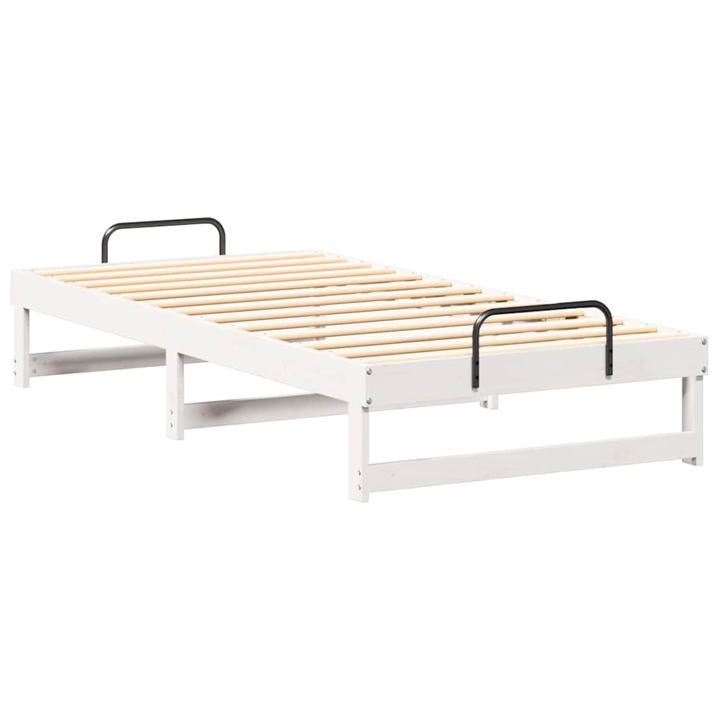 vidaXL Σκελετός Κρεβατιού Λευκό 75 x 190 cm Στερεά ξυλεία πεύκου