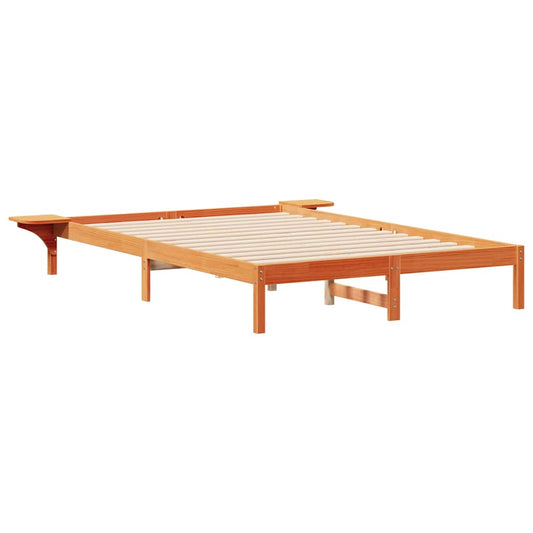 vidaXL Κρεβατοκάμαρα με Πλαϊνά Τραπέζια Κερωτό καφέ 160 x 210 cm