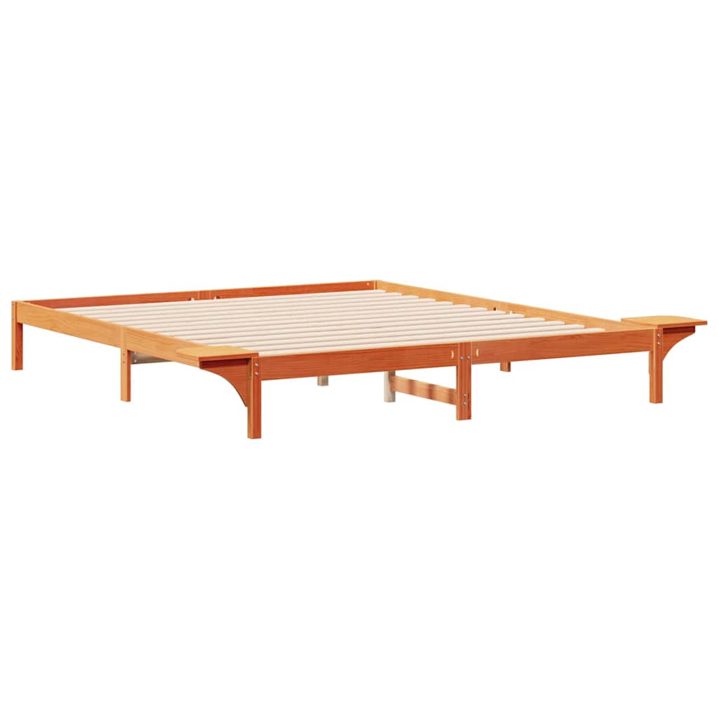 vidaXL Κρεβατοκάμαρα με Πλαϊνά Τραπέζια Κερωτό καφέ 180 x 220 εκ.