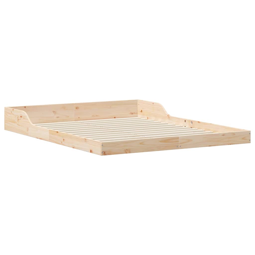 vidaXL Σκελετός Κρεβατιού Καφέ 150 x 200 cm Στερεά ξυλεία πεύκου