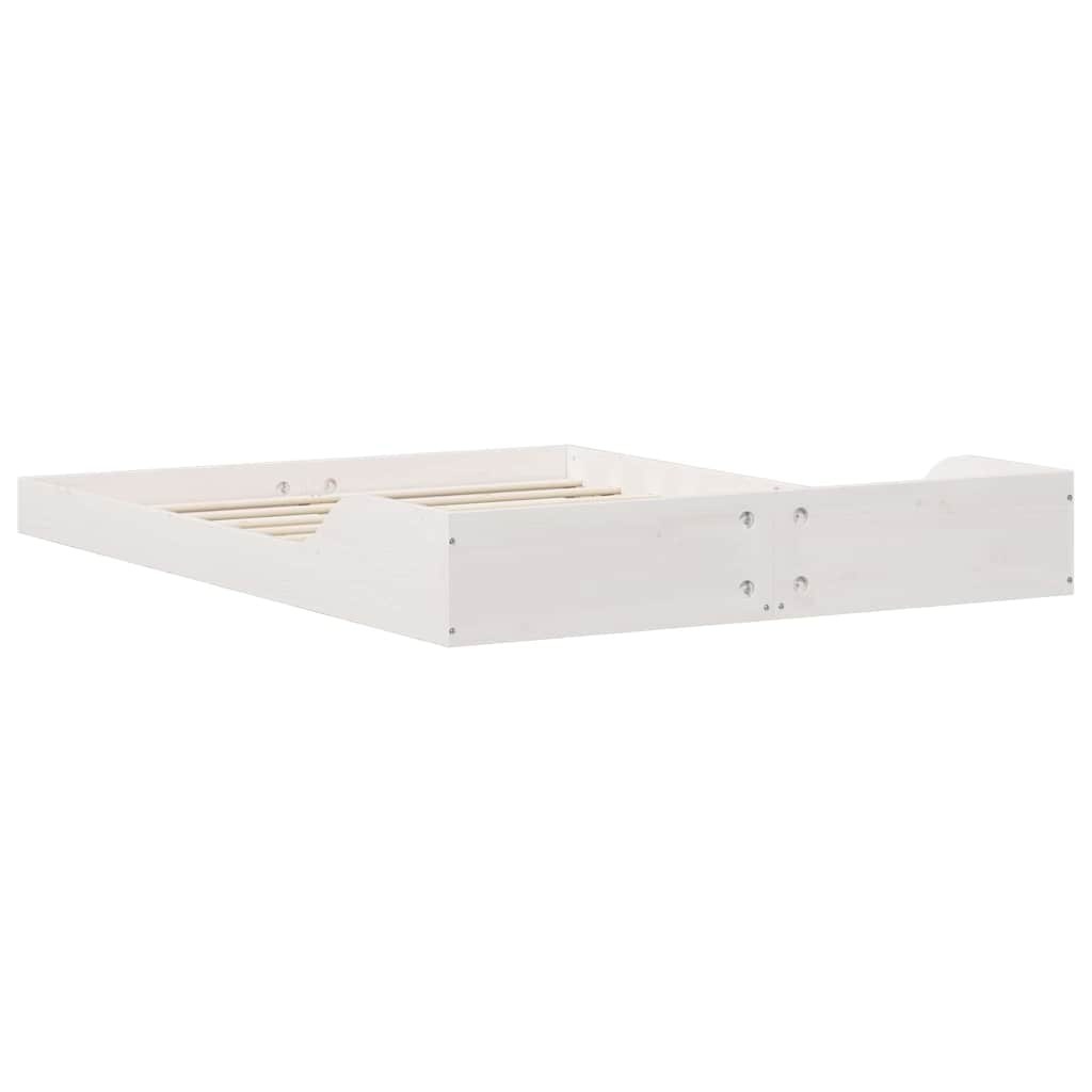 vidaXL Σκελετός Κρεβατιού Λευκό 135 x 190 cm Στερεά ξυλεία πεύκου