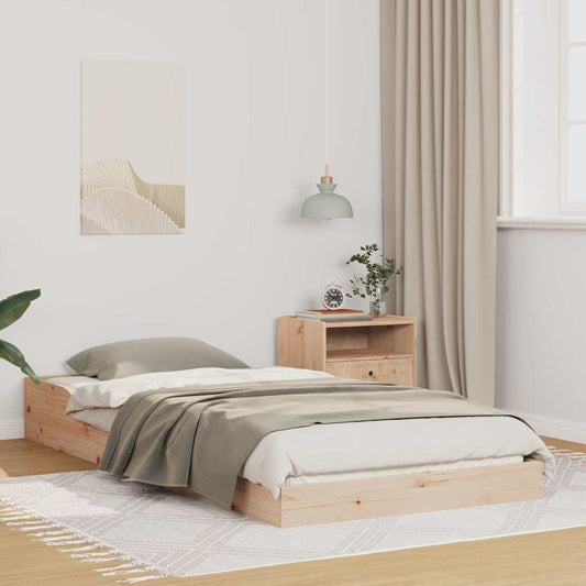 vidaXL Σκελετός Κρεβατιού Καφέ 75 x 190 cm Στερεά ξυλεία πεύκου