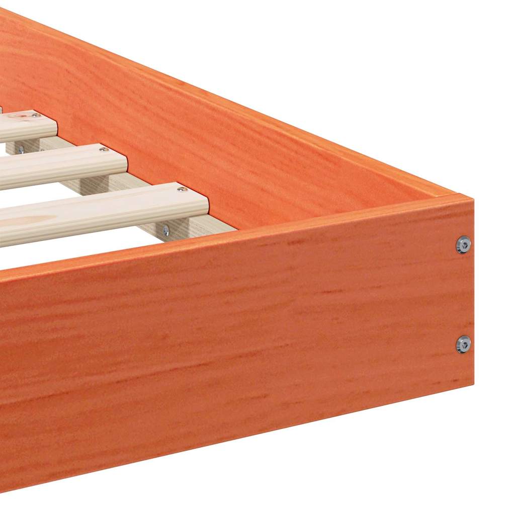 vidaXL Σκελετός Κρεβατιού Κερωτό καφέ 140 x 210 cm