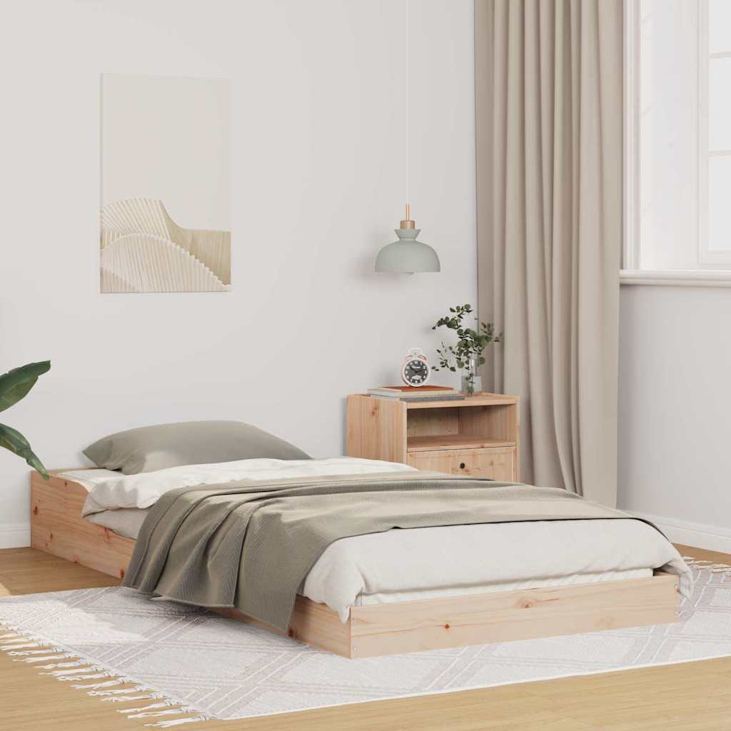 vidaXL Σκελετός Κρεβατιού Καφέ 100 x 220 cm Στερεά ξυλεία πεύκου