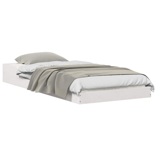 vidaXL Σκελετός Κρεβατιού Λευκό 100 x 220 cm Στερεά ξυλεία πεύκου