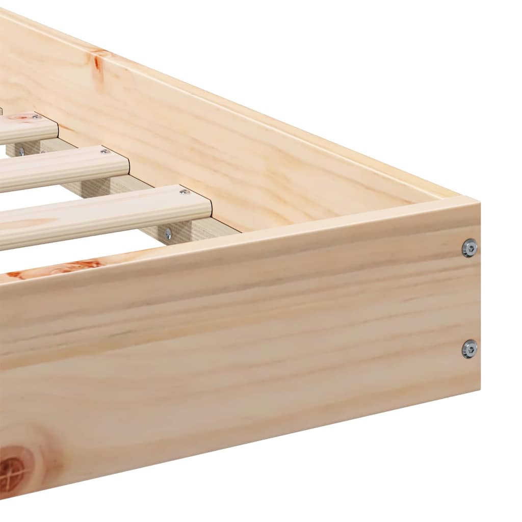 vidaXL Σκελετός Κρεβατιού Καφέ 140 x 220 cm Στερεά ξυλεία πεύκου