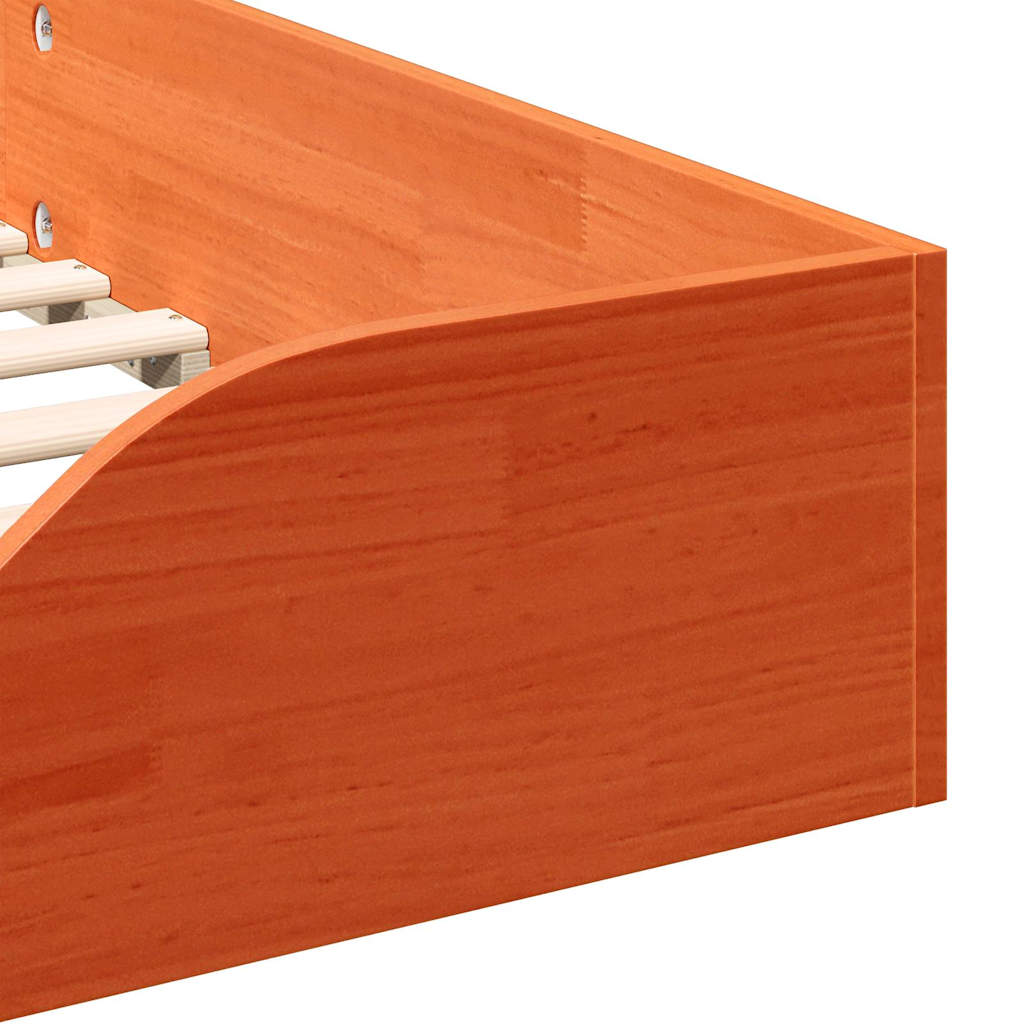 vidaXL Σκελετός Κρεβατιού Κερωτό καφέ 100 x 200 cm