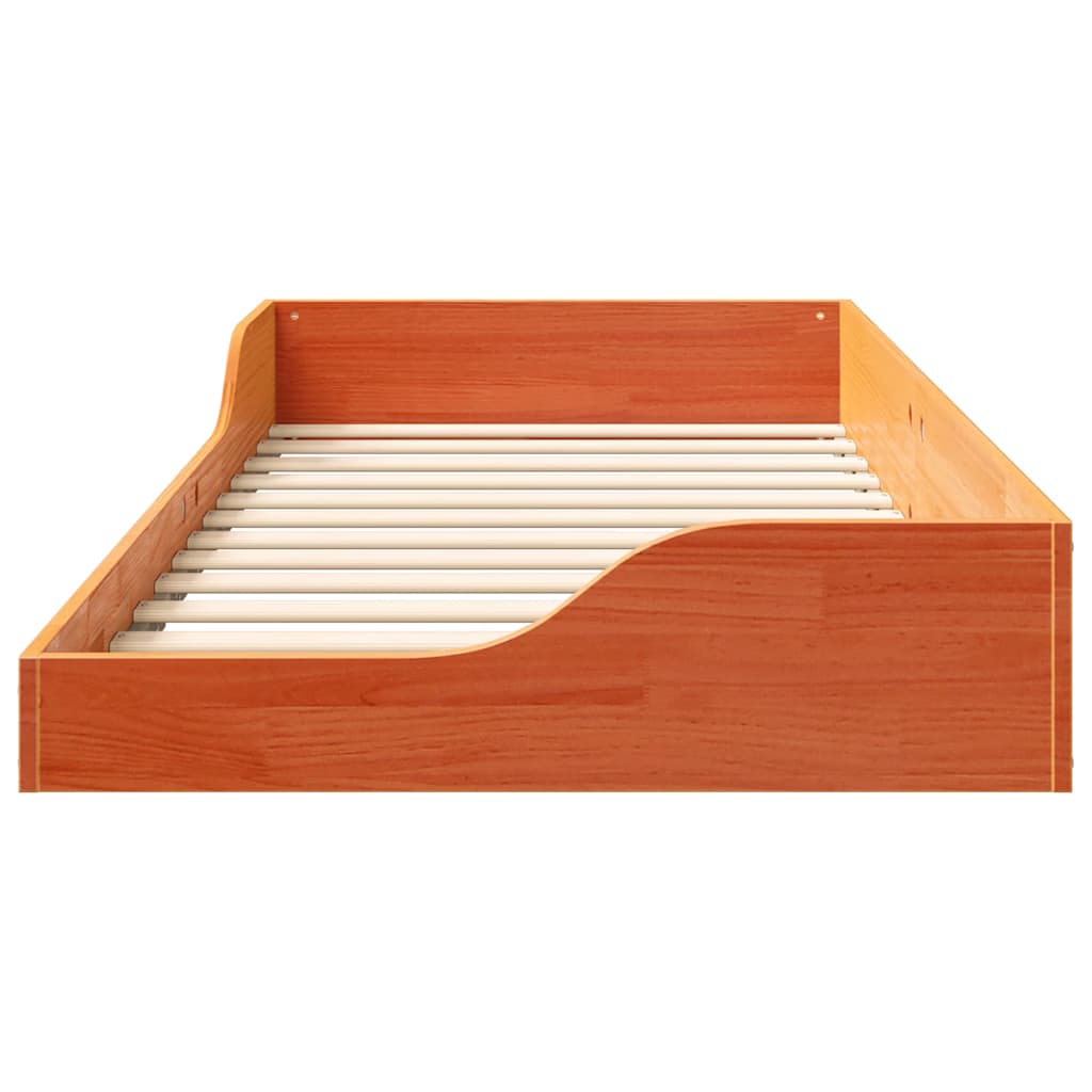 vidaXL Σκελετός Κρεβατιού Κερωτό καφέ 100 x 200 cm