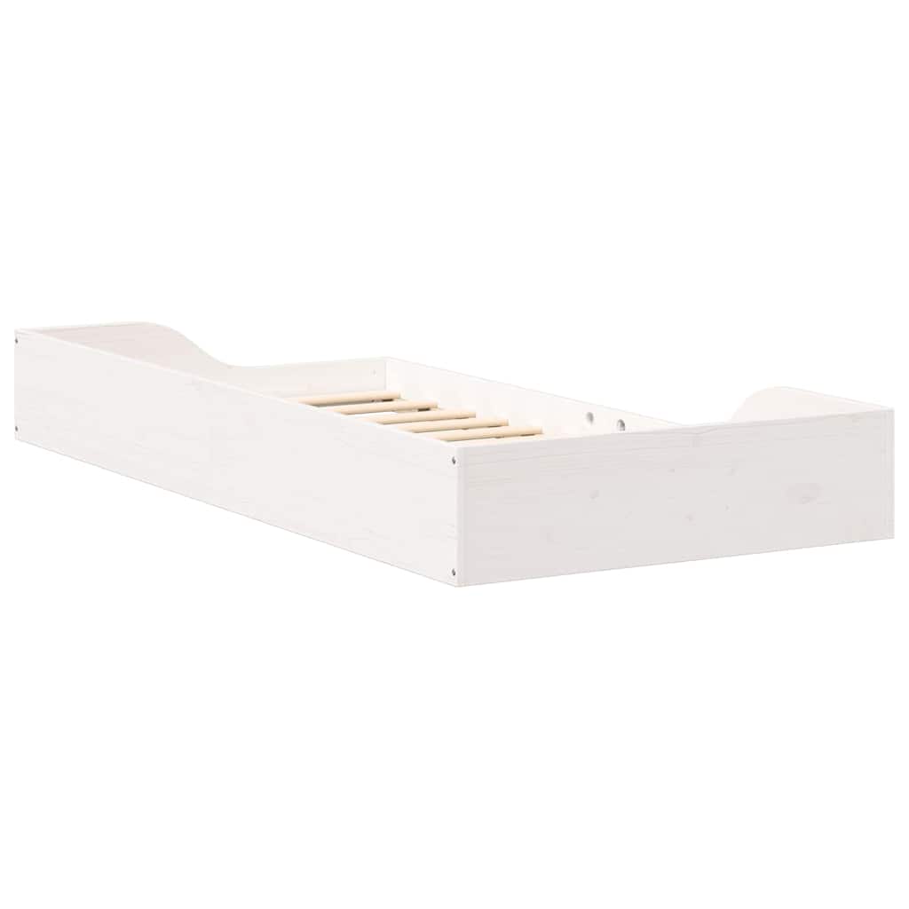 vidaXL Σκελετός Κρεβατιού Λευκό 90 x 190 cm Στερεά ξυλεία πεύκου