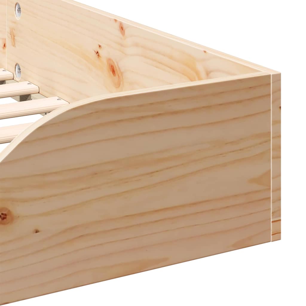 vidaXL Σκελετός Κρεβατιού Καφέ 75 x 190 cm Στερεά ξυλεία πεύκου