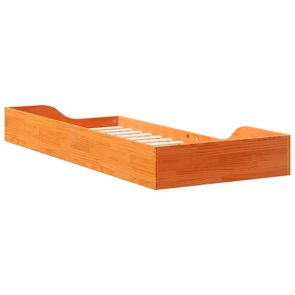 vidaXL Σκελετός Κρεβατιού Κερωτό καφέ 80 x 210 cm Στερεά ξυλεία πεύκου