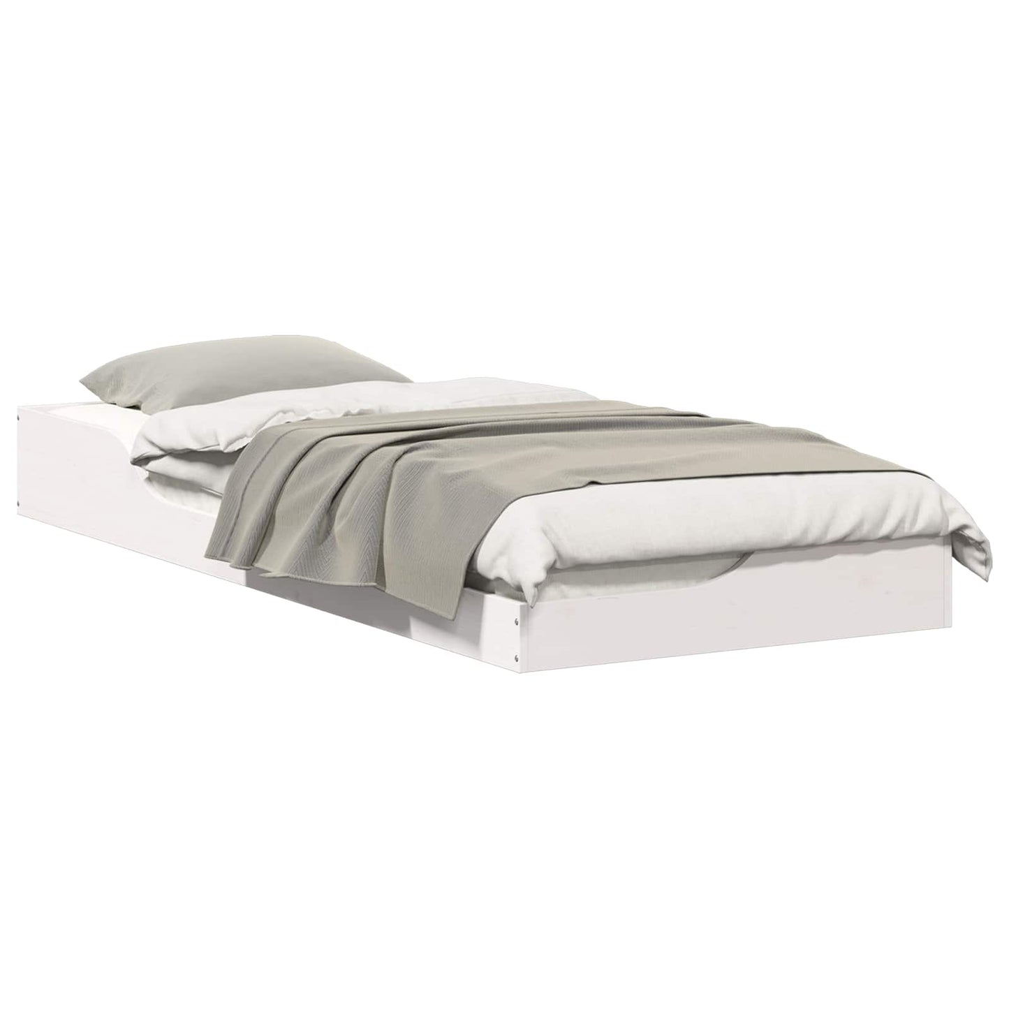 vidaXL Σκελετός Κρεβατιού Λευκό 80 x 220 cm Στερεά ξυλεία πεύκου