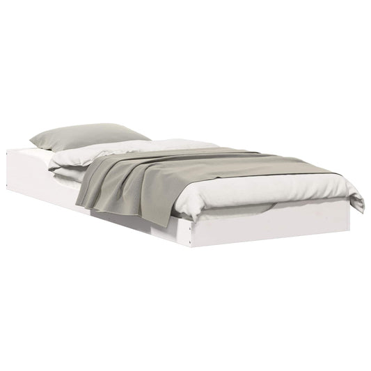vidaXL Σκελετός Κρεβατιού Λευκό 90 x 220 cm Στερεά ξυλεία πεύκου