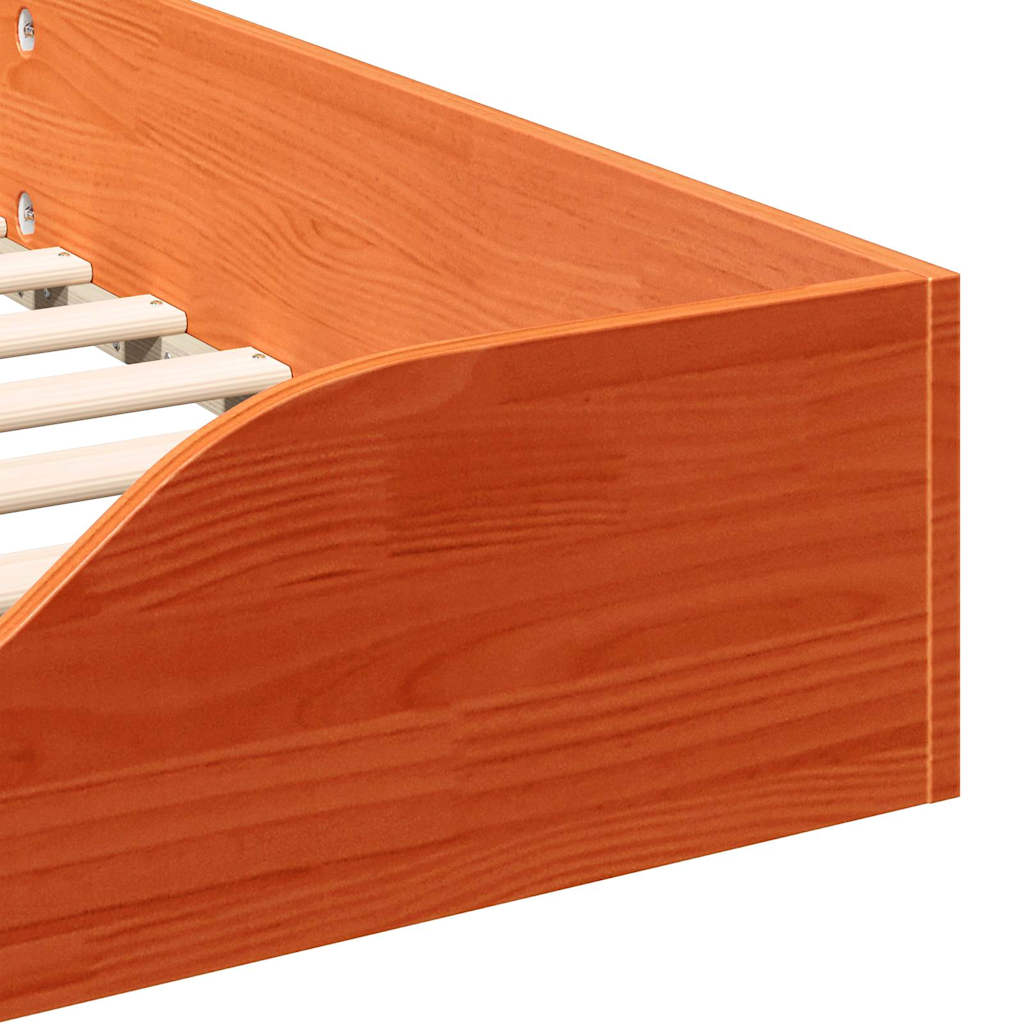 vidaXL Σκελετός Κρεβατιού Κερωτό καφέ 100 x 220 cm