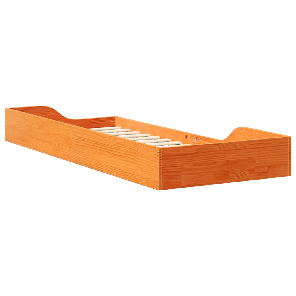 vidaXL Σκελετός Κρεβατιού Κερωτό καφέ 100 x 220 cm