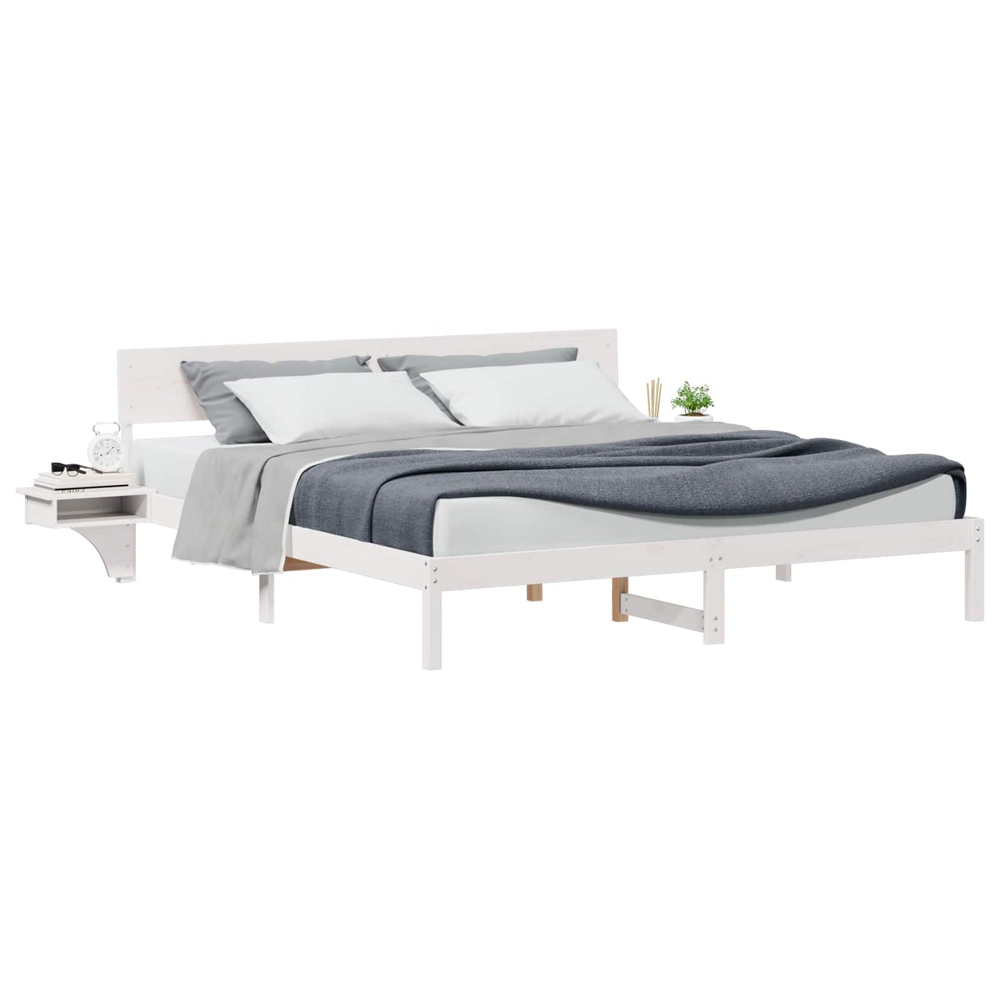 vidaXL Σκελετός Κρεβατιού Λευκό 180 x 200 cm Στερεά ξυλεία πεύκου