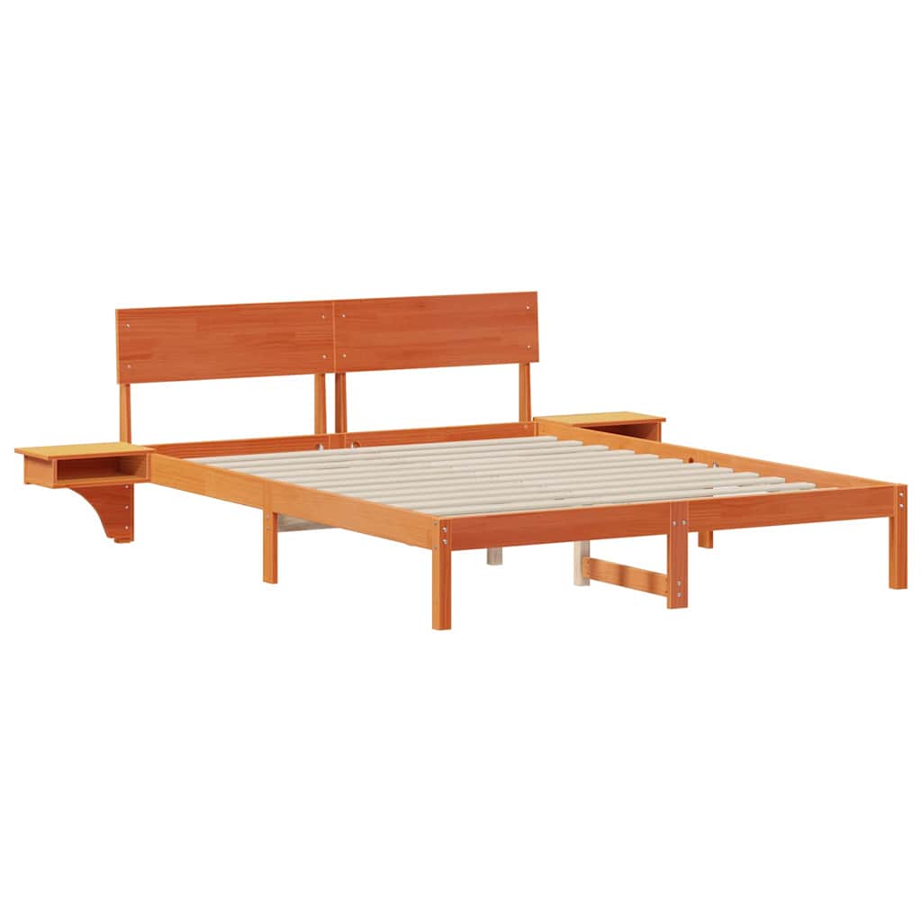 vidaXL Σκελετός Κρεβατιού με κεφαλάρι Κερωτό καφέ 160 x 200 cm