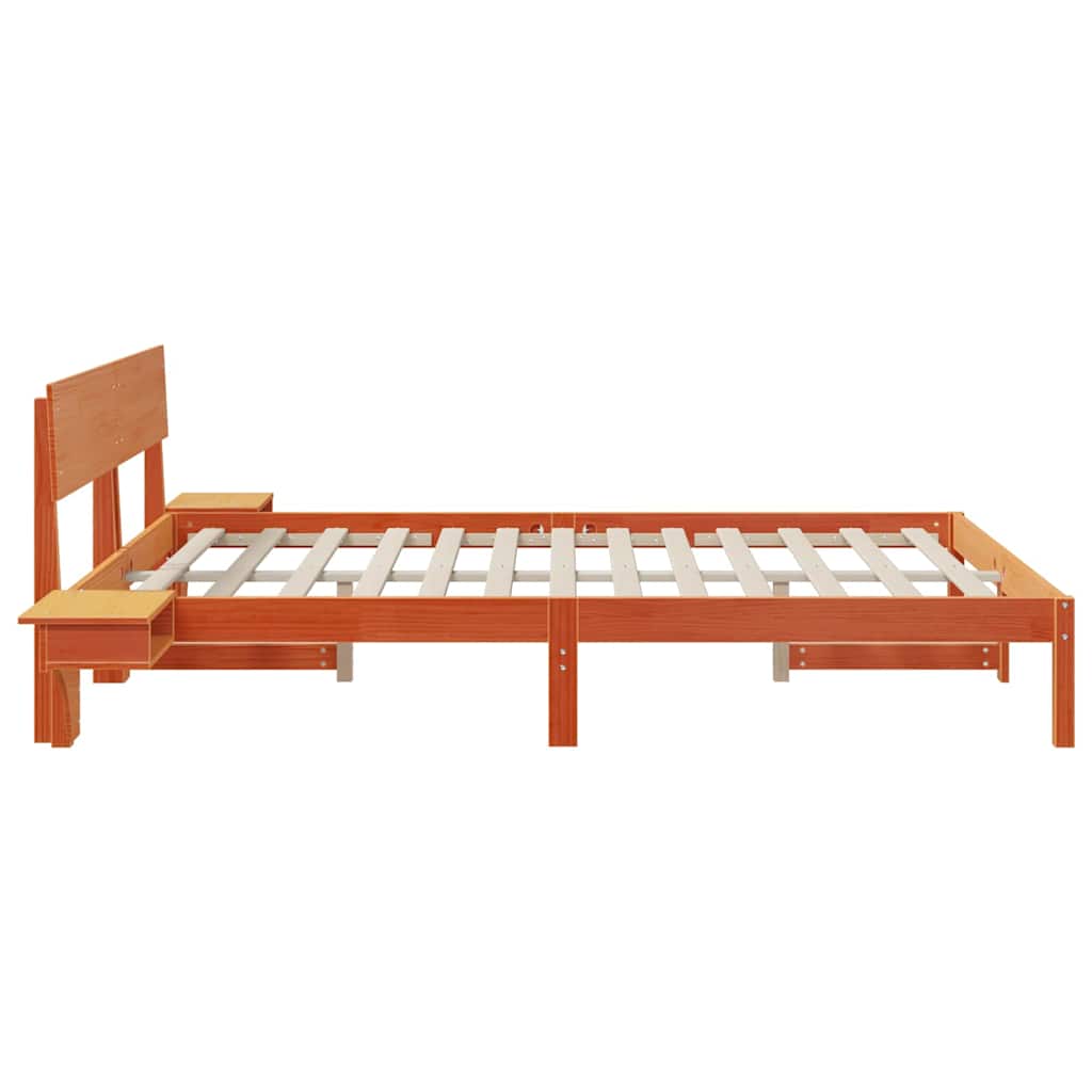 vidaXL Σκελετός Κρεβατιού με κεφαλάρι Κερωτό καφέ 160 x 200 cm